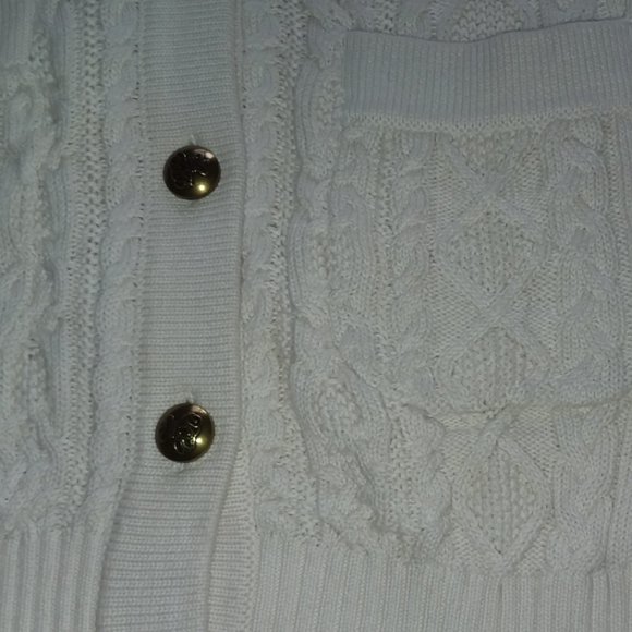 Beautiful long hooded cable knit cardigan sweater - Picture 3 of 8